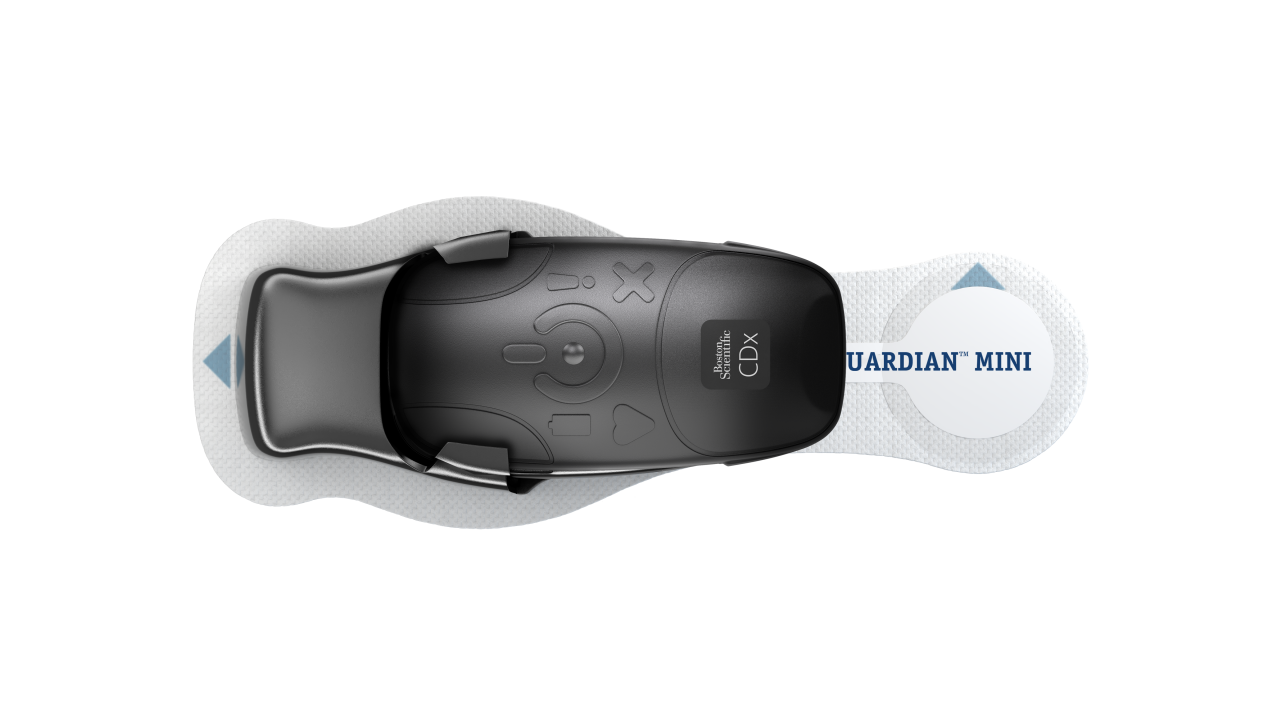 BodyGuardian monitor with long-lasting acrylic adhesive .